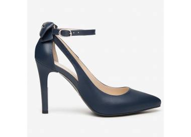 Decollette slingback NeroGiardini donna con fiocco