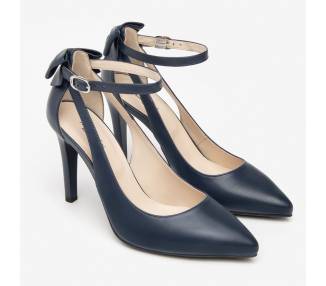 Decollette slingback NeroGiardini donna con fiocco