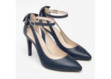 Decollette slingback NeroGiardini donna con fiocco