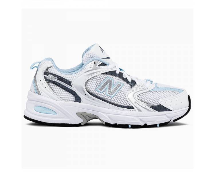 Sneakers donna New Balance 530 bianca con celeste