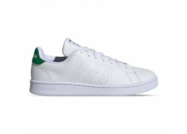 Adidas uomo Advantage bianca con talloncino verde