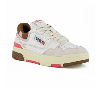 Autry sneakers donna Clc Low in pelle bianca, marrone e rosa