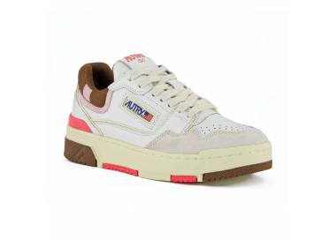 Autry sneakers donna Clc Low in pelle bianca, marrone e rosa