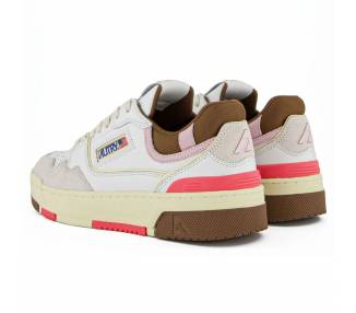 Autry sneakers donna Clc Low in pelle bianca, marrone e rosa