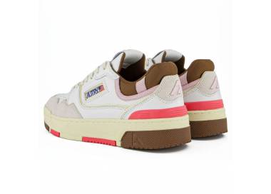 Autry sneakers donna Clc Low in pelle bianca, marrone e rosa