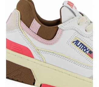 Autry sneakers donna Clc Low in pelle bianca, marrone e rosa