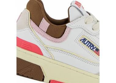 Autry sneakers donna Clc Low in pelle bianca, marrone e rosa