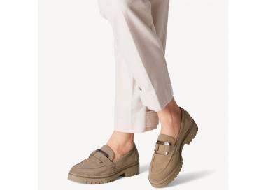 Mocassino Tamaris donna in camoscio beige