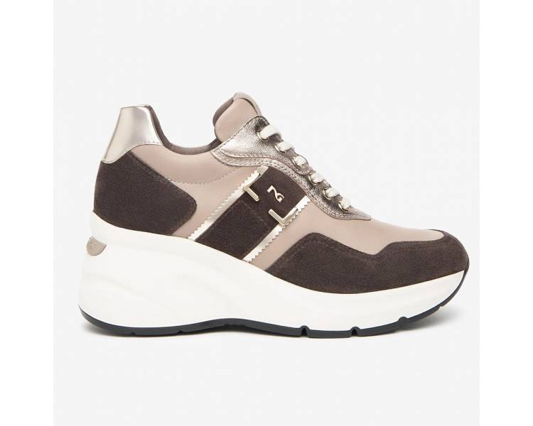 Sneakers NeroGiardini donna in pelle e camoscio