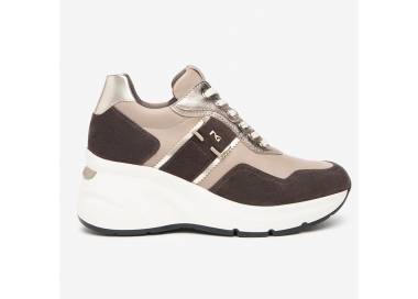 Sneakers NeroGiardini donna in pelle e camoscio