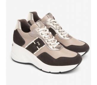 Sneakers NeroGiardini donna in pelle e camoscio