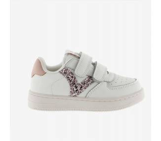 Sneakers Victoria da bambina bianca con glitter