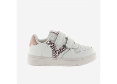 Sneakers Victoria da bambina bianca con glitter