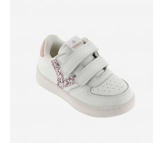 Sneakers Victoria da bambina bianca con glitter