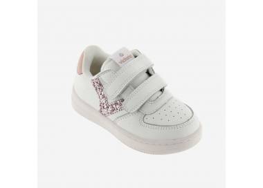 Sneakers Victoria da bambina bianca con glitter