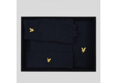 Lyle & Scott Set regalo sciarpa e berretto in blu da uomo